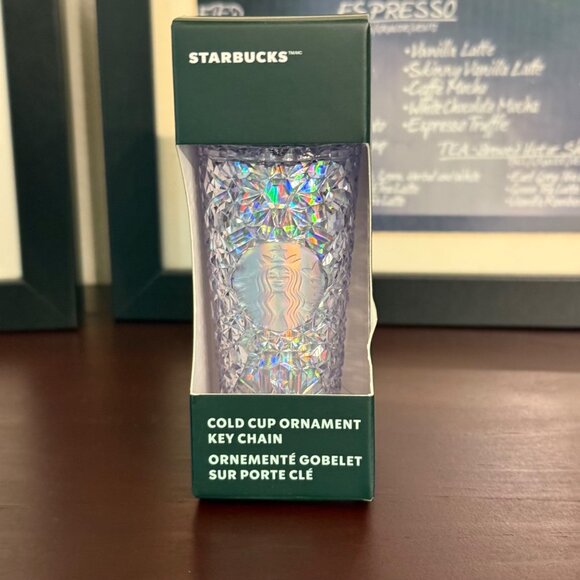 Starbucks Gem Iridescent Diamond Textured Tumbler 24 Oz With Matching Ornament - Picture 9 of 11